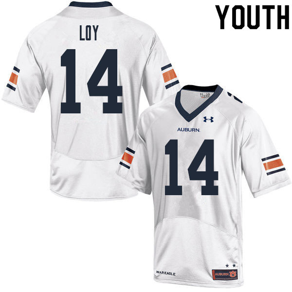 Youth Auburn Tigers #14 Grant Loy White 2020 College Stitched Football Jersey